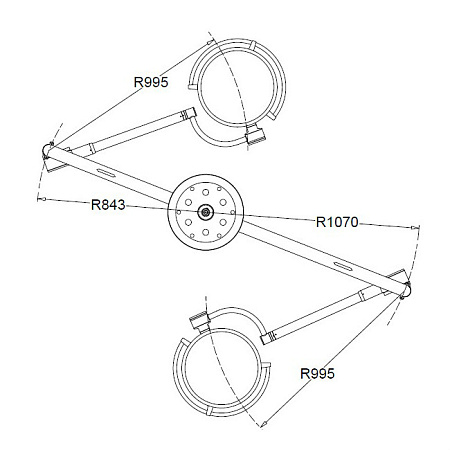 Tecno-Gaz Orion 40+40 - операционный потолочный бестеневой LED светильник, двухкупольное исполнение