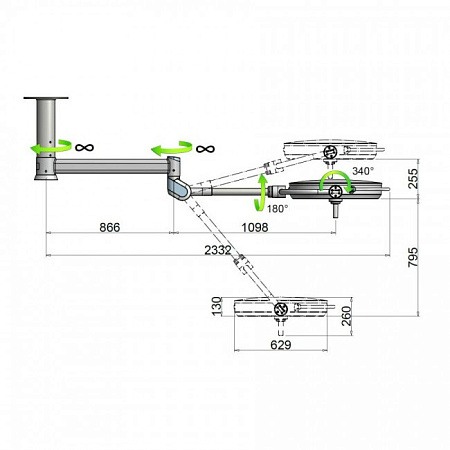 Tecno-Gaz Orion 60 - операционный потолочный бестеневой LED светильник для клиники | Tecno-Gaz Industries (Италия)
