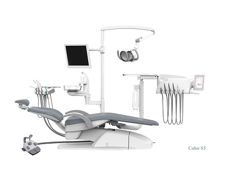 SILVERFOX 8000C-CRS0 Compact – Стоматологическая установка с нижней подачей, без гидроблока и с мягкой обивкой