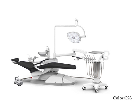 SILVERFOX 8000C-CMS0 Implant – Стоматологическая установка с подкатным блоком врача и с мягкой обивкой