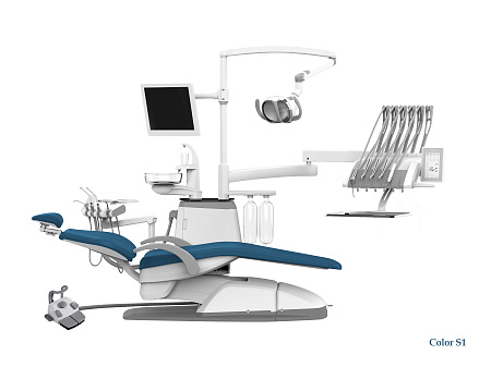 SILVERFOX 8000C-SRS0 Classic – Стоматологическая установка с верхней подачей и мягкой обивкой