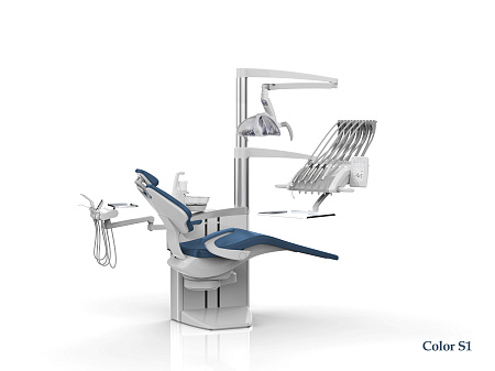 SILVERFOX 8000С CMS0 – Стоматологическая установка с верхней подачей и пневматической системой управления инструментами, подачей воды и воздуха