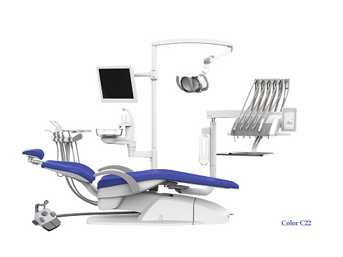 SILVERFOX 8000C-CRS0 Compact – Стоматологическая установка с верхней подачей, без гидроблока и с мягкой обивкой