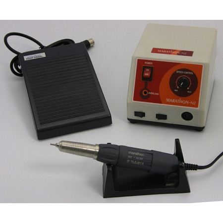 Saeyang Marathon N2 - щеточный зуботехнический микромотор с наконечником с наконечником SDE-H37SP, 35000 об/мин, 50 Вт, педаль FS60