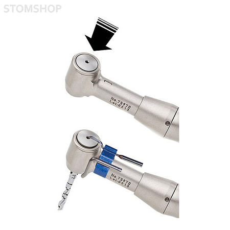 Nouvag 5201 - угловой хирургический наконечник с кнопочным зажимом, без света, 32:1