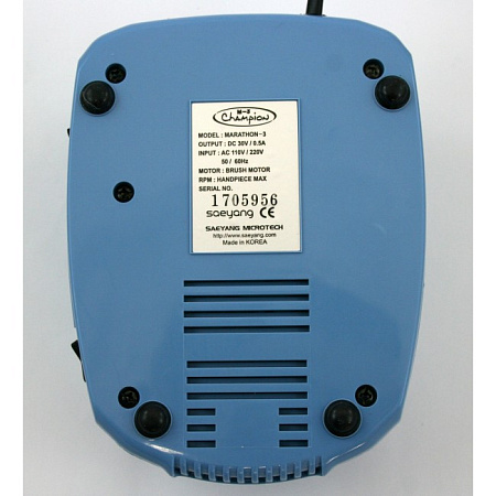 Saeyang Marathon-3 Champion New - щеточный зуботехнический микромотор, с наконечником SDE-H37SP, 35000 об/мин, педаль SFP-27