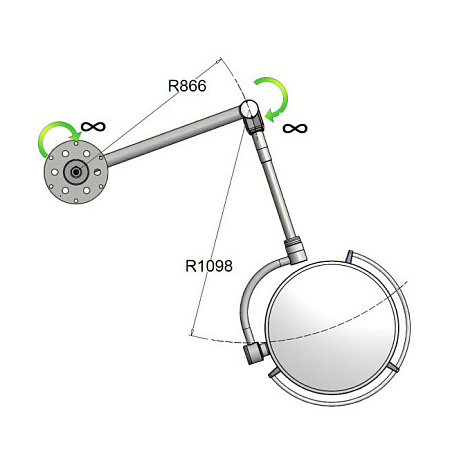 Tecno-Gaz Orion 60 - операционный потолочный бестеневой LED светильник для клиники | Tecno-Gaz Industries (Италия)