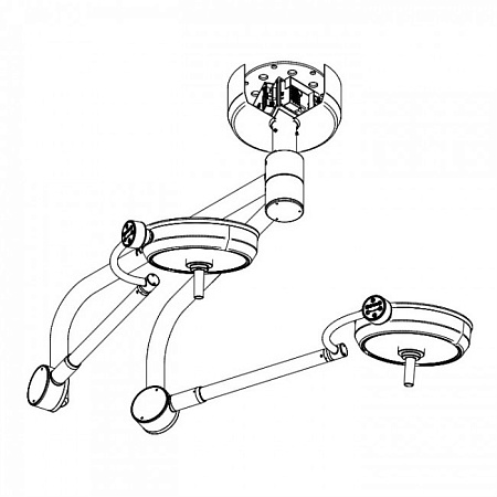 Tecno-Gaz Orion 40+40 - операционный потолочный бестеневой LED светильник, двухкупольное исполнение